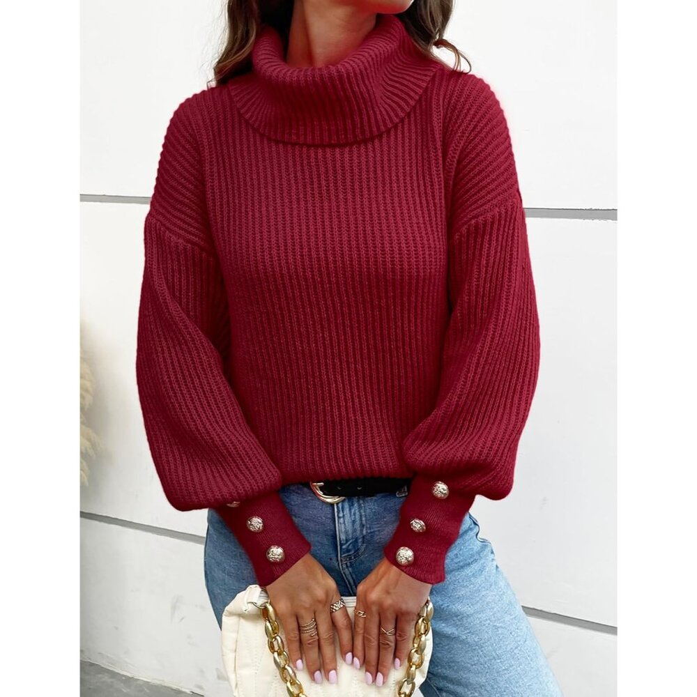 Chic Cropped Pullover With Button Cuffs - Women's… - image 4
